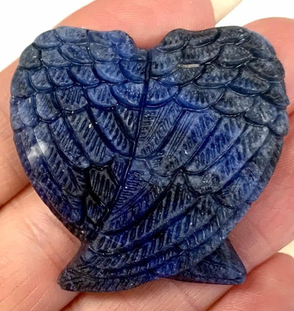 Sodaliitti - Enkelinsiipi kämmenkivi - Poistaa pelkoja ja rauhoittaa mieltä - 4cm - Valkoisen Liekin Voima