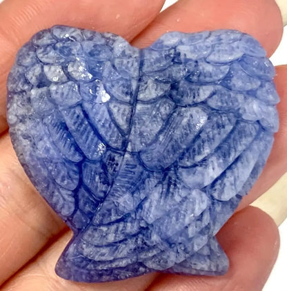 Sodaliitti - Enkelinsiipi kämmenkivi - Poistaa pelkoja ja rauhoittaa mieltä - 4cm - Valkoisen Liekin Voima