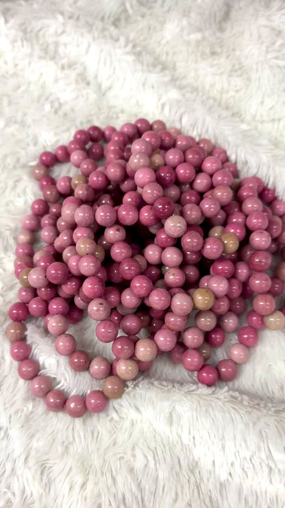 Rodoniitti (vaalea) - Rannekoru - Opettaa hyväksymään sen, että olet kaiken rakkauden arvoinen