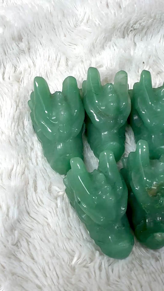 Vihreä aventuriini - Kristallilohikäärme Runsauden Lotus - 5cm