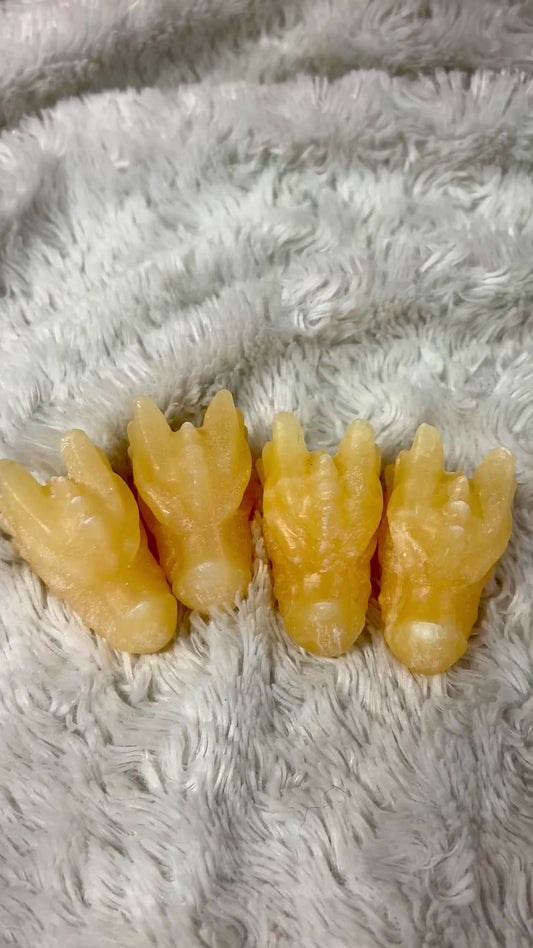 Oranssi kalsiitti - Kristallilohikäärme Auringonsäde 5cm