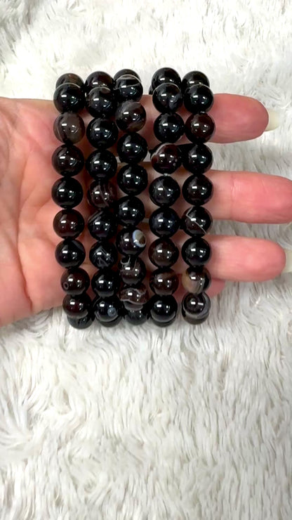 Ruskea akaatti (kahviakaatti) - Rannekoru - Äärimmäisen tasapainottava ja hoitava