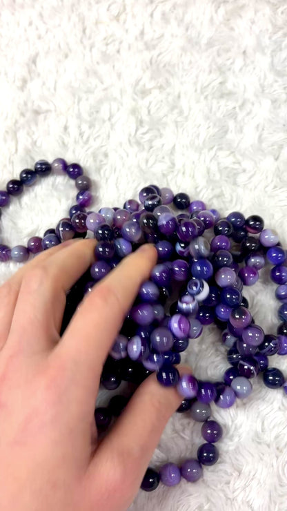 Purppura-akaatti - Rannekoru - Tasapainon ja sisäisen voiman lähde