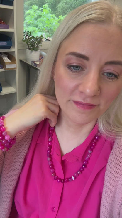 Ruusuakaatti Kaulakoru 70cm - Auttaa päästämään irti tukahdutetuista tunteista