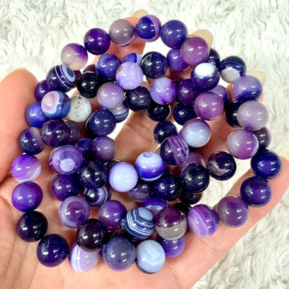 Purppura-akaatti - Rannekoru - Tasapainon ja sisäisen voiman lähde Valkoisen Liekin Voima