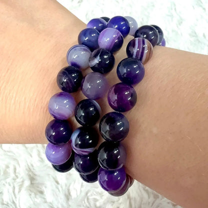 Purppura-akaatti - Rannekoru - Tasapainon ja sisäisen voiman lähde Valkoisen Liekin Voima