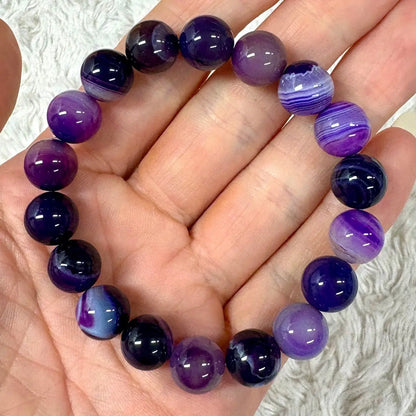 Purppura-akaatti - Rannekoru - Tasapainon ja sisäisen voiman lähde Valkoisen Liekin Voima