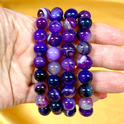 Purppura-akaatti - Rannekoru - Tasapainon ja sisäisen voiman lähde Valkoisen Liekin Voima