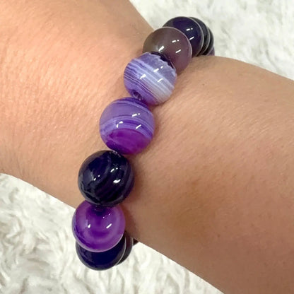 Purppura-akaatti - Rannekoru - Tasapainon ja sisäisen voiman lähde Valkoisen Liekin Voima