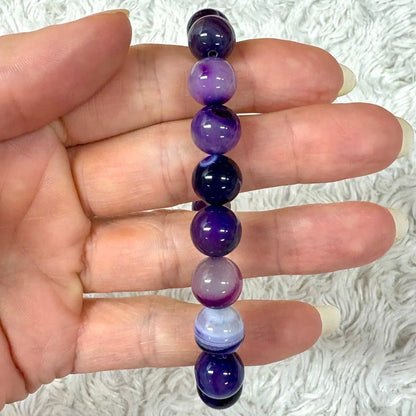 Purppura-akaatti - Rannekoru - Tasapainon ja sisäisen voiman lähde Valkoisen Liekin Voima