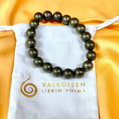 Pyriitti - Rannekoru - Vaurautta, elinvoimaa, itseluottamusta - Valkoisen Liekin Voima