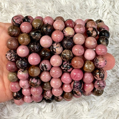 Rodoniitti - Rannekoru - Auttaa sydänsuruissa, eheyttää ihmissuhteita Valkoisen Liekin Voima