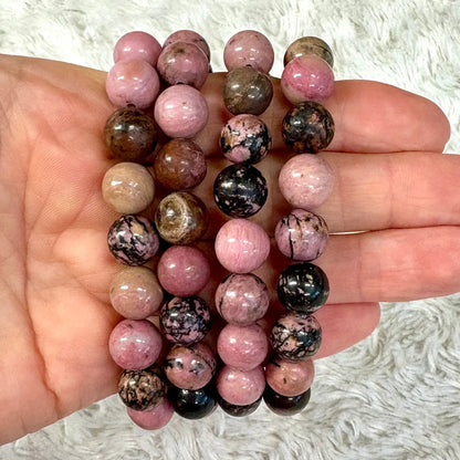 Rodoniitti - Rannekoru - Auttaa sydänsuruissa, eheyttää ihmissuhteita Valkoisen Liekin Voima