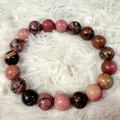 Rodoniitti - Rannekoru - Auttaa sydänsuruissa, eheyttää ihmissuhteita Valkoisen Liekin Voima