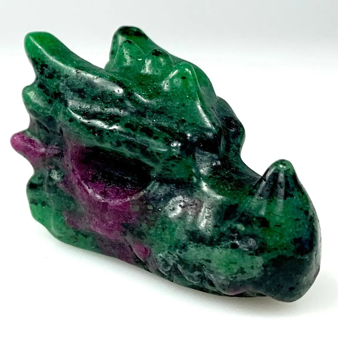 Rubiini - zoisiitti - Kristallilohikäärme 5cm - Valkoisen Liekin Voima