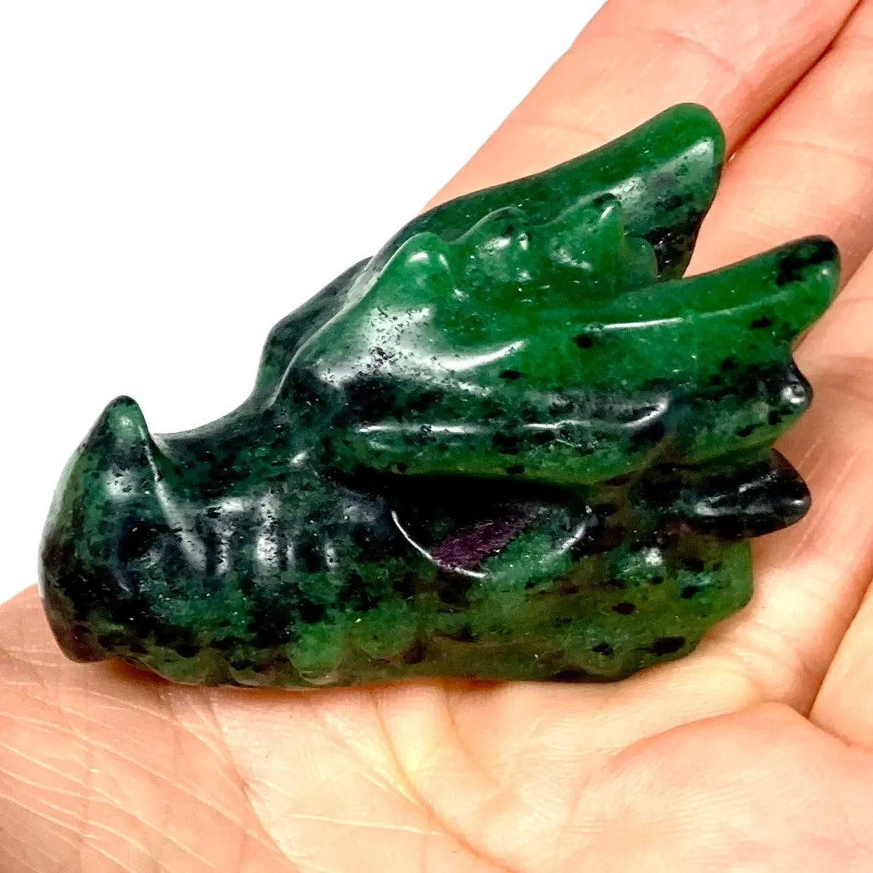 Rubiini - zoisiitti - Kristallilohikäärme 5cm - Valkoisen Liekin Voima