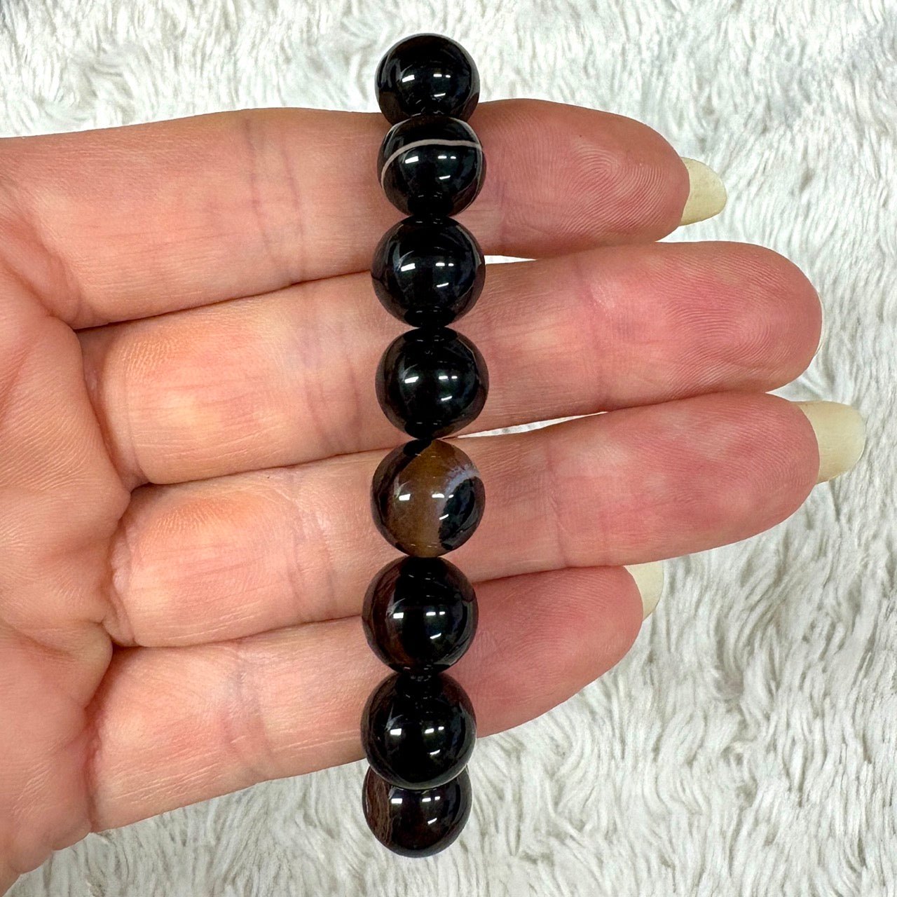 Ruskea akaatti (kahviakaatti) - Rannekoru - Äärimmäisen tasapainottava ja hoitava - Valkoisen Liekin Voima