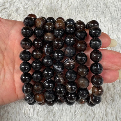 Ruskea akaatti (kahviakaatti) - Rannekoru - Äärimmäisen tasapainottava ja hoitava - Valkoisen Liekin Voima