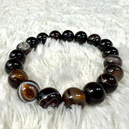 Ruskea akaatti (kahviakaatti) - Rannekoru - Äärimmäisen tasapainottava ja hoitava - Valkoisen Liekin Voima