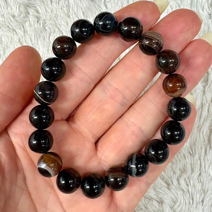 Ruskea akaatti (kahviakaatti) - Rannekoru - Äärimmäisen tasapainottava ja hoitava - Valkoisen Liekin Voima