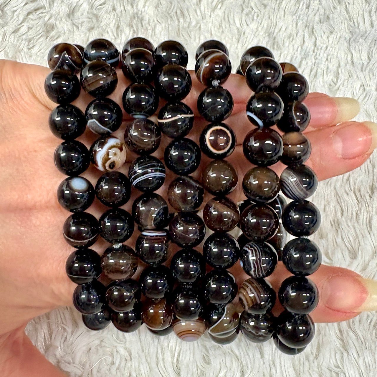 Ruskea akaatti (kahviakaatti) - Rannekoru - Äärimmäisen tasapainottava ja hoitava - Valkoisen Liekin Voima