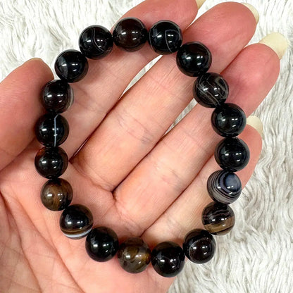 Ruskea akaatti (kahviakaatti) - Rannekoru - Äärimmäisen tasapainottava ja hoitava - Valkoisen Liekin Voima