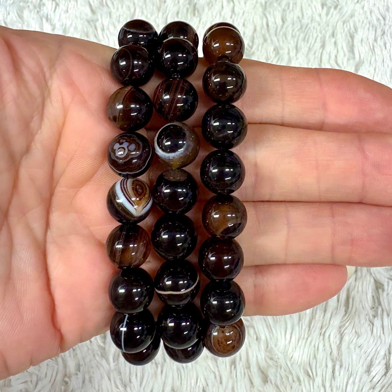 Ruskea akaatti (kahviakaatti) - Rannekoru - Äärimmäisen tasapainottava ja hoitava - Valkoisen Liekin Voima