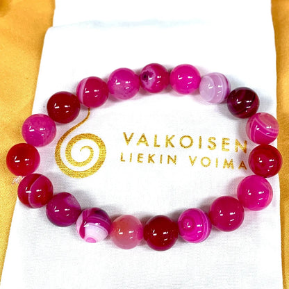 Ruusuakaatti Rannekoru - Auttaa avaamaan sydäntä ja päästämään irti tukahdutetuista tunteista - Valkoisen Liekin Voima