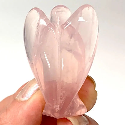 Ruusukvartsi - Kristallienkeli - Arkkienkeli Chamuel 5cm - Valkoisen Liekin Voima