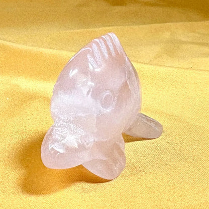 Ruusukvartsi - Kristallifisu - Lasten suosikki - 4,5cm - Valkoisen Liekin Voima