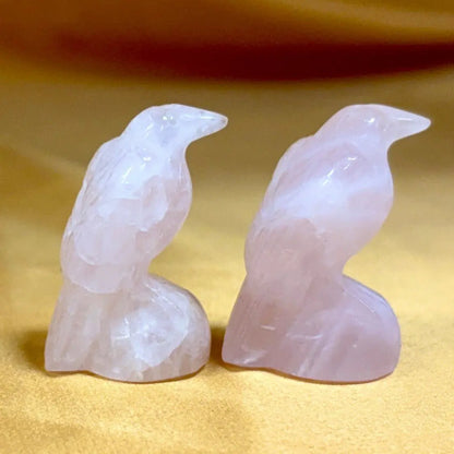 Ruusukvartsi - Kristallilintu - 3,5cm - Valkoisen Liekin Voima