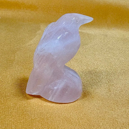 Ruusukvartsi - Kristallilintu - 3,5cm - Valkoisen Liekin Voima