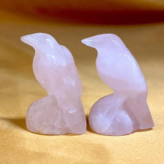 Ruusukvartsi - Kristallilintu - 3,5cm - Valkoisen Liekin Voima