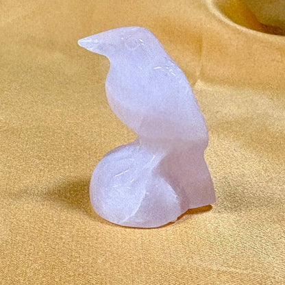 Ruusukvartsi - Kristallilintu - 3,5cm - Valkoisen Liekin Voima