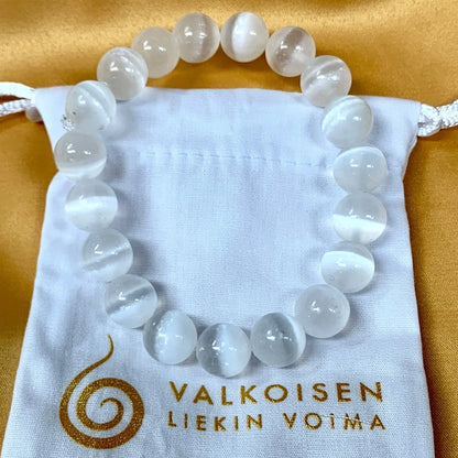 Seleniitti - Rannekoru - Avaa yhteyttä valomaailmaan, vahvistaa kanavointikykyä - Valkoisen Liekin Voima