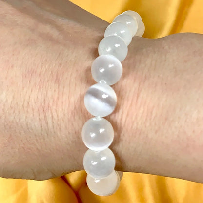 Seleniitti - Rannekoru - Avaa yhteyttä valomaailmaan, vahvistaa kanavointikykyä - Valkoisen Liekin Voima