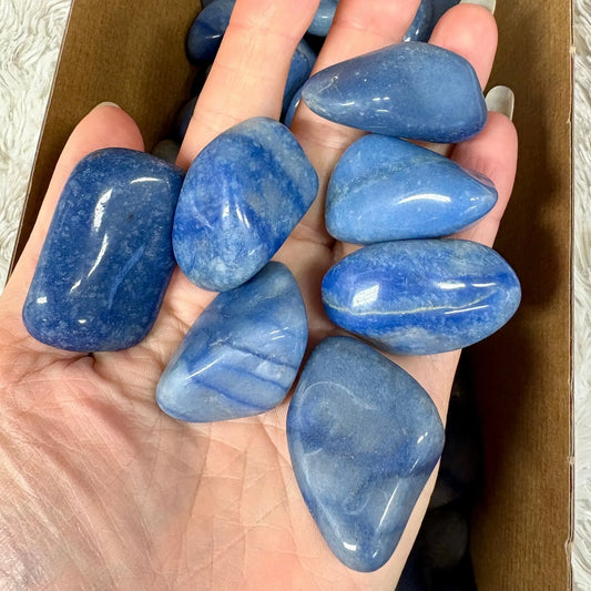 Sininen aventuriini - Kämmenkivi 3 - 5cm - Kantaa Äiti Marian energiaa - Huippulaatu - Valkoisen Liekin Voima