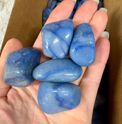 Sininen aventuriini - Kämmenkivi 3 - 5cm - Kantaa Äiti Marian energiaa - Huippulaatu - Valkoisen Liekin Voima