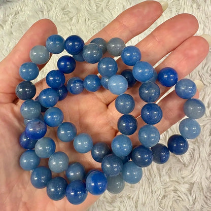 Sininen aventuriini Kaulakoru - Rauhoittaa hermostoa, kohottaa apeaa mieltä - Valkoisen Liekin Voima