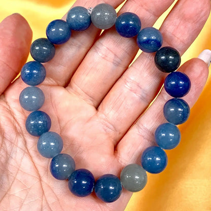 Sininen aventuriini - Rannekoru - Rauhoittaa hermostoa, kohottaa apeaa mieltä - Valkoisen Liekin Voima