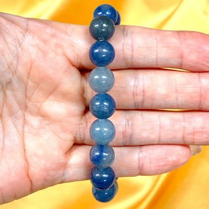 Sininen aventuriini - Rannekoru - Rauhoittaa hermostoa, kohottaa apeaa mieltä - Valkoisen Liekin Voima