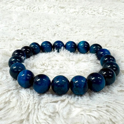 Sininen Tiikerinsilmä - Rannekoru - Vahvistaa energiavirtauksia kehossa - Valkoisen Liekin Voima