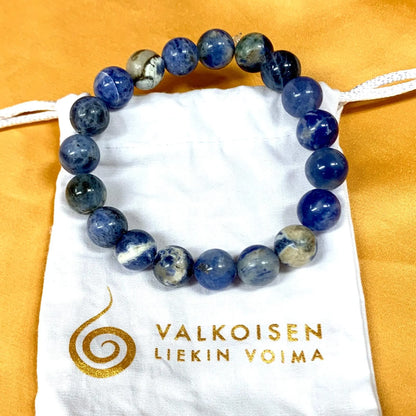 Sodaliitti - Rannekoru - Selkeyttää tunteita, vahvistaa intuitiota - Valkoisen Liekin Voima