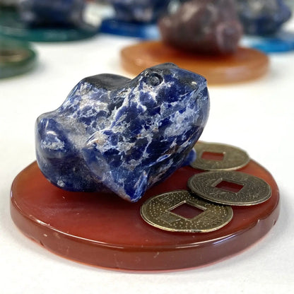 Sodaliitti - Runsauden Sammakko + akaattilevy + runsaudenkolikot - Valkoisen Liekin Voima