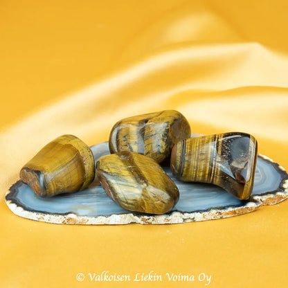 Tiikerinsilmä - Kämmenkivi - Kantaa Ae Metatronin energiaa 3-5cm Valkoisen Liekin Voima