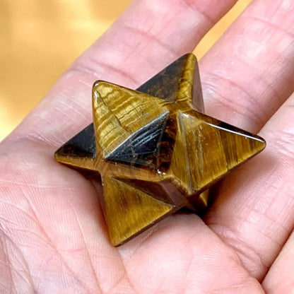 Tiikerinsilmä - Kristallimerkaba - Suojelua, hoitavaa energiaa, viisautta - 2cm - Valkoisen Liekin Voima