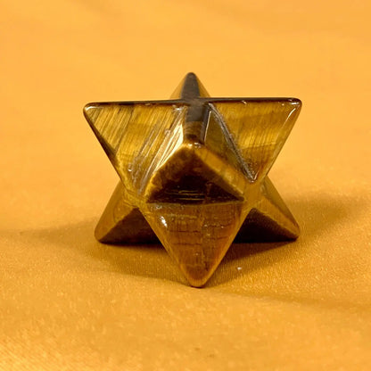 Tiikerinsilmä - Kristallimerkaba - Suojelua, hoitavaa energiaa, viisautta - 2cm - Valkoisen Liekin Voima