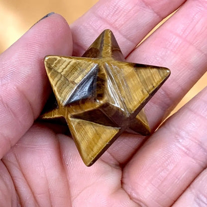 Tiikerinsilmä - Kristallimerkaba - Suojelua, hoitavaa energiaa, viisautta - 2cm - Valkoisen Liekin Voima