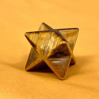 Tiikerinsilmä - Kristallimerkaba - Suojelua, hoitavaa energiaa, viisautta - 2cm - Valkoisen Liekin Voima