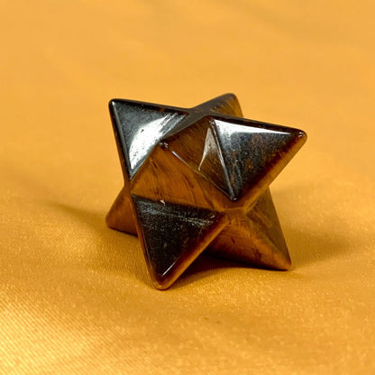 Tiikerinsilmä - Kristallimerkaba - Suojelua, hoitavaa energiaa, viisautta - 2cm - Valkoisen Liekin Voima